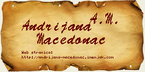 Andrijana Macedonac vizit kartica